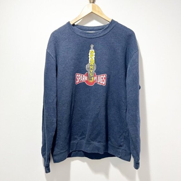 🌷SALE Vintage Disney Parks Sweatshirt Cars Sparky's Spark Plug Size XL Blue Gray - Picture 1 of 10